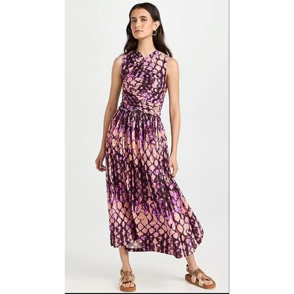 Ulla Johnson Dresses & Skirts - ULLA JOHNSON 4 Sascha Purple Ruched Midi Dress